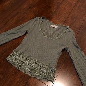 Urban Outfitters Lace Trimmed Long Sleeve